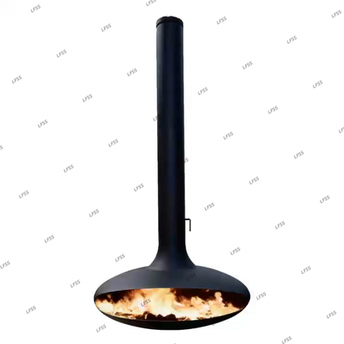 Wystawiony kominek na drewno wnętrze stalowe zamówienie czarna farba dekoracyjna 0