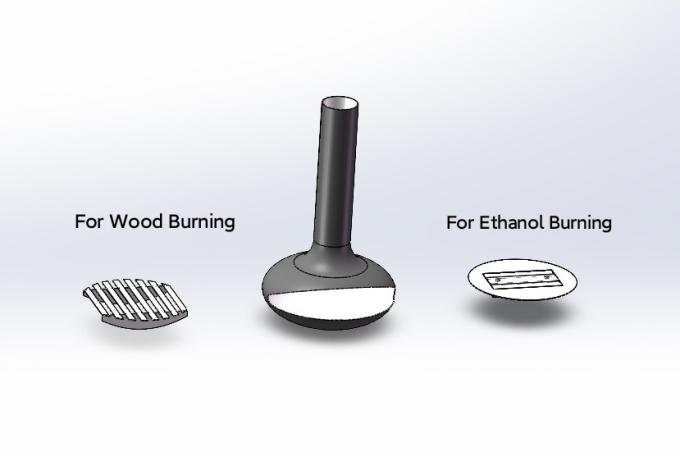 Wystawiony kominek na drewno wnętrze stalowe zamówienie czarna farba dekoracyjna 2