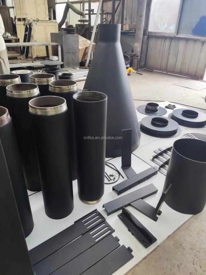 Kominek Stolik okrągły ze stali węglowej W stylu europejskim Luksusowe meble wysokiej jakości Czarne Szkło nowoczesne Sztukę obrotową 0