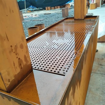 90 Degree Metal L Shape Rain Curtain Corten Steel Garden Water Fountain
