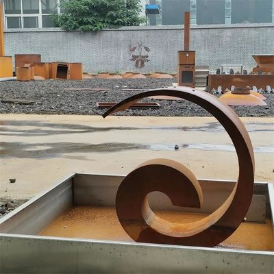 Garden Landscape Unique Small Moon Design Corten Steel Water Feature For