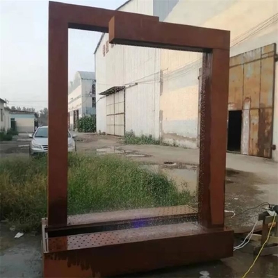 90 Degree Metal L Shape Rain Curtain Corten Steel Garden Water Fountain