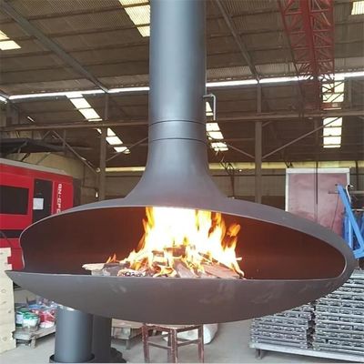 Indoor Decorative Wood Burning Rotating Suspended Hanging Steel Fireplace