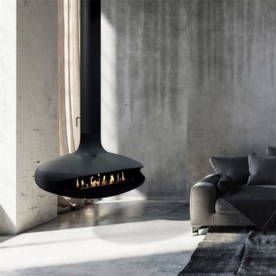 Morden Wall Mounted Wood Burning Fireplace Indoor Central Hanging Round Stove fireplace