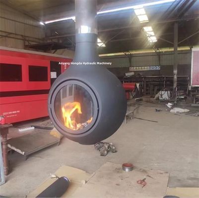 Hanging Indoor Ceiling Mounted Round Wood Burning Suspended Fireplace